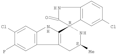 Spiro[3H-indole-3,1'-[1H]pyrido[3,4-b]indol]-2(1H)-one, 5,7'-dichloro-6'-fluoro-2',3',4',9'-tetrahydro-3'-methyl-, (1'R,3'S)-